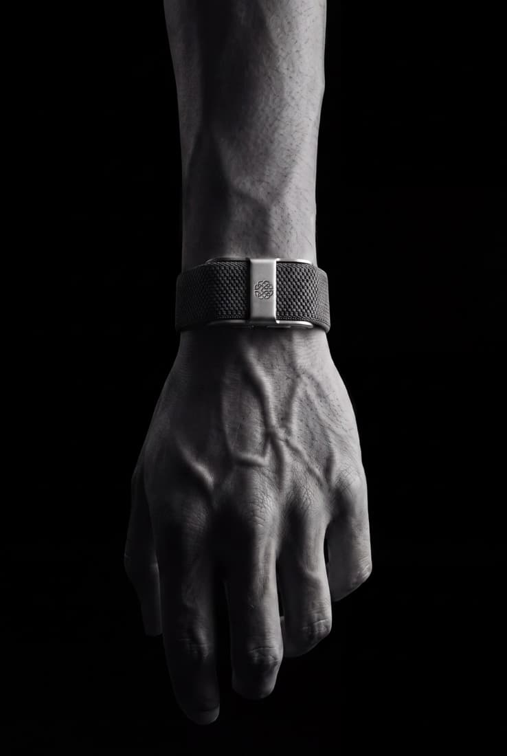 The NA·01 band worn on the wrist